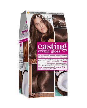 Loreal Casting Cream Gloss Semi-Permanent Conditioning Hair Color 500 Light Brown Kit