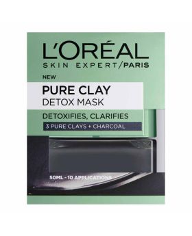 Loreal Paris Skin Expert Pure Clay + Charcoal Detox Mask 50 mL