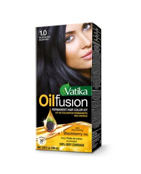 Dabur Vatika Oil Fusion Permanent Hair Color Kit- Blue Black 108ml