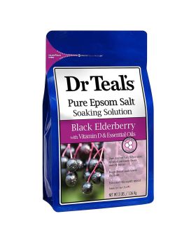 Dr Teal's Pure Epsom Salt Soaking Solution Black Elderberry With Vitamin D & Essential Oils 1036 g