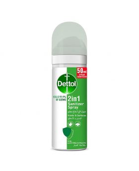 Dettol 2-In-1 Hand & Surface Sanitizer Spray 50 mL