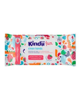 Kindii Fun Clean Hands Antibacterial Refreshing Wet Wipes 60's