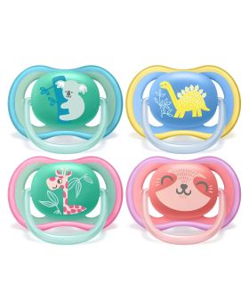 Philips Avent Ultra Air Freeflow Silicone Soother For 18 Month+ Baby Deco, Pack of 2's - Assorted SCF349/10