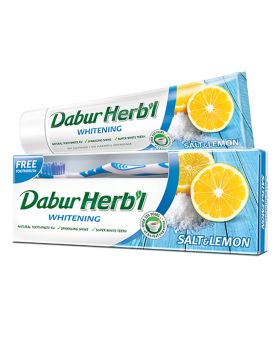 Dabur Herbal Whitening Toothpaste Salt & Lemon 150 g + Toothbrush PROMO PACK