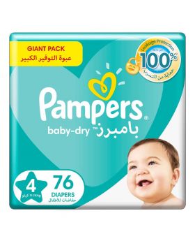 Pampers Baby Dry Diaper Size 4 For 9-14 Kg 76's