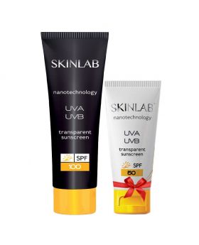Skinlab UVA/UVB SPF50 Sunscreen 100 mL + Skinlab UVA/UVB SPF50 Transparent Sunscreen 50 mL FREE PROMO PACK