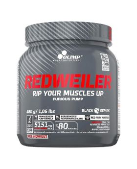 Olimp RedWeiler Furious Pump Pre Workout Ultra Training Performance Powder Blend for Advanced Athletes, Orange Flavor 480 g