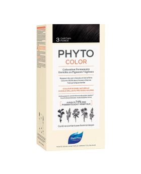 Phyto Phytocolor 3 Dark Brown Natural Permanent Hair Color Dye Cream for normal to dry hair