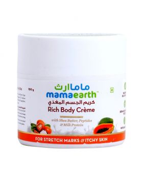 Mamaearth Rich Body Crème With Shea Butter, Peptides And Milk Protein For Stretch Marks & Itchy Skin 100 g
