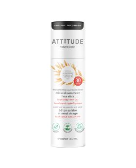 Attitude Sensitive Natural Care SPF30 Mineral Sunscreen Face Stick Unscented 30g
