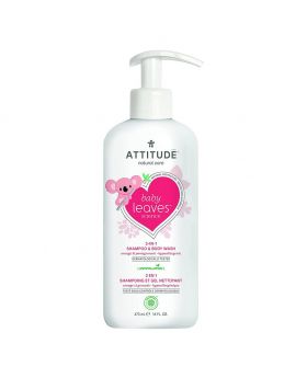 Attitude Natural Care Baby Leaves Science 2-In-1 Natural Shampoo And Body Wash Orange & Pomegranate 473ml