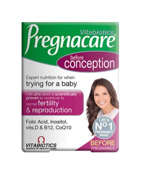 Vitabiotics Pregnacare Before Conception Prenatal Tablets With Folic Acid For Normal Fertility And Reproduction, Pack of 30's