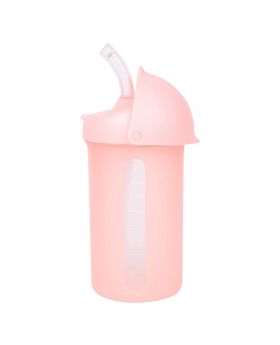 Boon Swig Silicone Straw Bottle For Kids 10 Oz Pink