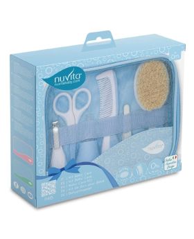 Nuvita Complete Baby Care Grooming & Hygiene Essentials Kit of 6 Pieces, Blue