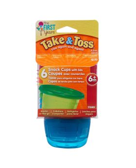 The First Years Take & Toss 4.5Oz Snack Cups With Lids For 6 Months+ Baby, Pack of 6's