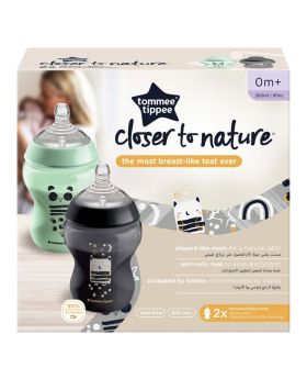 Tommee Tippee Closer To Nature Feeding Bottle Olie For 0 Months+ Baby 260ml, Pack of 2's