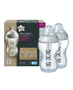 Tommee Tippee Closer To Nature Feeding Bottle Girl 340ml-Pack Of 2