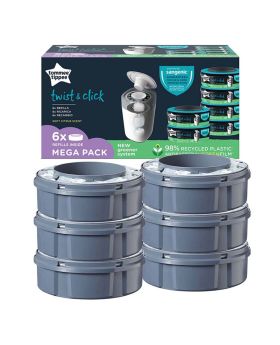 Tommee Tippee Twist & Click Sangenic Universal Cassette For Nappy Disposal-Pack Of 6