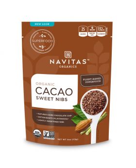 Navitas Organics Plant based Superfood Organic Cacao Nibs Sweetened 113g