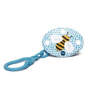 Suavinex Oval Soother Clip For 4-18 Months Baby, Bee Blue, Pack of 1's