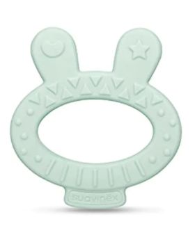 Suavinex Hygge Green Teether For 0 Months+ Baby, Rabbit, Pack of 1's