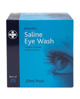 Reliwash Saline Eye Wash Pods 20ml, Pack of 25's