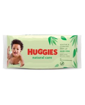Huggies Natural Care Baby Wet Wipes, Cleansing Wipes With Aloe Vera, Pack of 56's