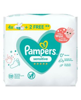 Pampers Sensitive Baby Wipes With 0 % Alcohol, Pack of 336's