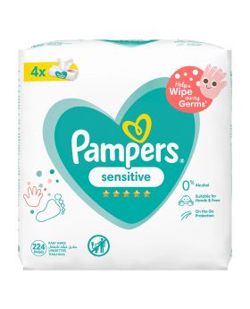 Pampers Sensitive Baby Wipes With 0 % Alcohol, Pack of 224's