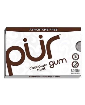 Pur Aspartame & Sugar Free Chocolate Mint Chewing Gum With Xylitol 9 Pieces
