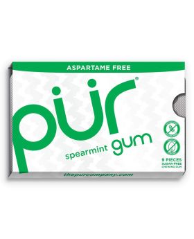 Pur Aspartame & Sugar Free Spearmint Chewing Gum With Xylitol 9 Pieces