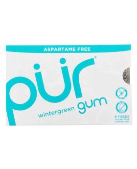 Pur Aspartame & Sugar Free Wintergreen Chewing Gum With Xylitol 9 Pieces