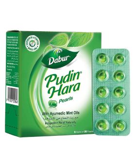 Dabur Pudin Hara Pearls With Ayurvedic Mint Oils 20's, Packs of 5's