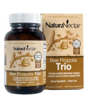 NaturaNectar Bee Propolis Trio Vegetable Capsule For Immune & Inflammation Support, Pack of 60's