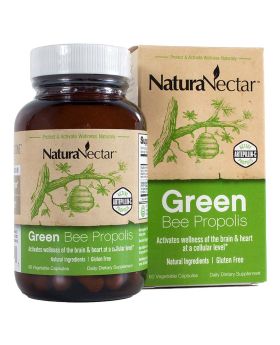 NaturaNectar Green Bee Propolis Vegetable Capsule For Brain, Heart & Immune Support 60's