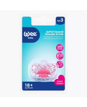 Wee Baby Transparent Patterned Orthodontical Soother For 18+ Months Baby, Pack of 1's