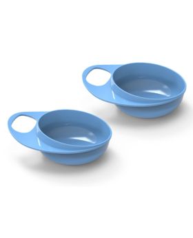 Nuvita Easy Eating Weaning Bowls For Baby - Blue, Pack of 2's