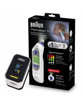 Braun Thermoscan 7+ Ear Thermometer IRT6525 + Pulse Oximeter YK-81CEU PROMO PACK