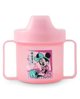 Disney Minnie Mouse 225ml Training Double Handle Spill Proof Sippy Cup For 18+ Months Baby, Pink, Pack of 1's