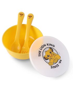 Disney The Lion King Feeding Bowl Set For 6 Months+ Babies, Yellow, Set of 3 Pieces