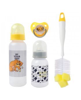 Disney The Lion King Feeding Combo Gift Set For Baby With Feeding Bottle, Soother & Bottle Brush - Pack of 4 Pieces TRHA2117