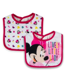 Disney Minnie Mouse Washable Waterproof Cotton Bibs For Babies, Pack of 2's