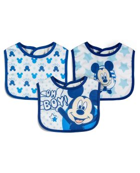 Disney Mickey Mouse Washable Waterproof Cotton Bibs For Babies, Pack of 3's