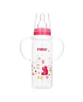 Farlin Animal Series 240ml Standard Neck PP Feeding Bottle With Handle For 3 Months+ Baby, Pack of 1's