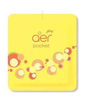 Godrej Aer Power Pocket Bathroom Fragrance - Bright Tangy Delight 10g