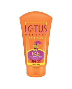 Lotus Herbals Safe Sun SPF 25 Kids Sun Block Cream Sensitive Skin Formula 100g