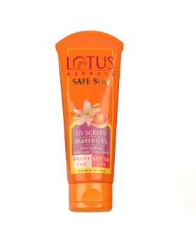 Lotus Herbals Safe Sun UV Screen Ultra Soothing Oil- Control Matte Gel SPF 50 PA+++ Face Sunscreen For Normal To Oily Skin 100g
