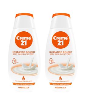 Creme 21 Hydrating Delight Aqua Soft Moisturizing Sulphate-Free Body Wash For Normal Skin, Value Pack of 2 x 250ml