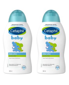 Cetaphil Baby Daily Lotion With Shea Butter For Sensitive Skin 300ml, Pack of 2's PROMO PACK