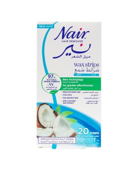 Nair Hair Remover Body Wax Strips With Coconut Milk Extracts, Pack of 20's